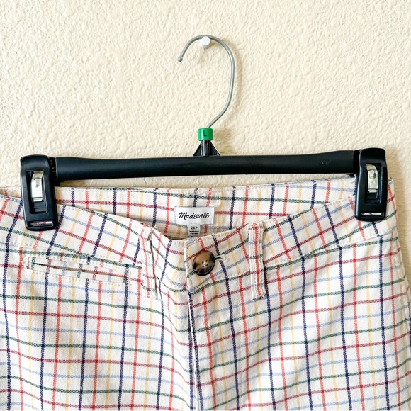 NWT Madewell Emmett Wide Leg Crop Pants in Rainbow Windowpane - Picture 6 of 8